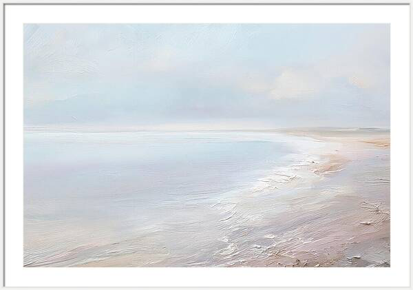 Abstract landscape painting depicting a calm seascape