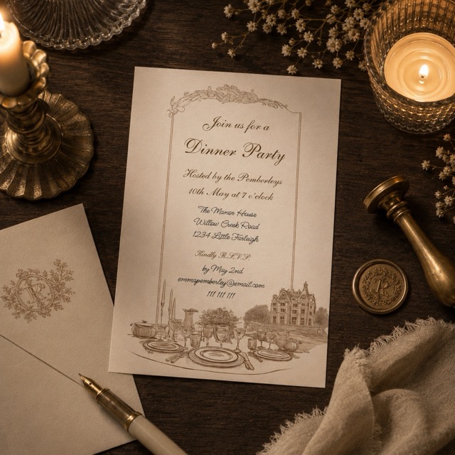 Custom Invitation Celebration at the Manor Suite