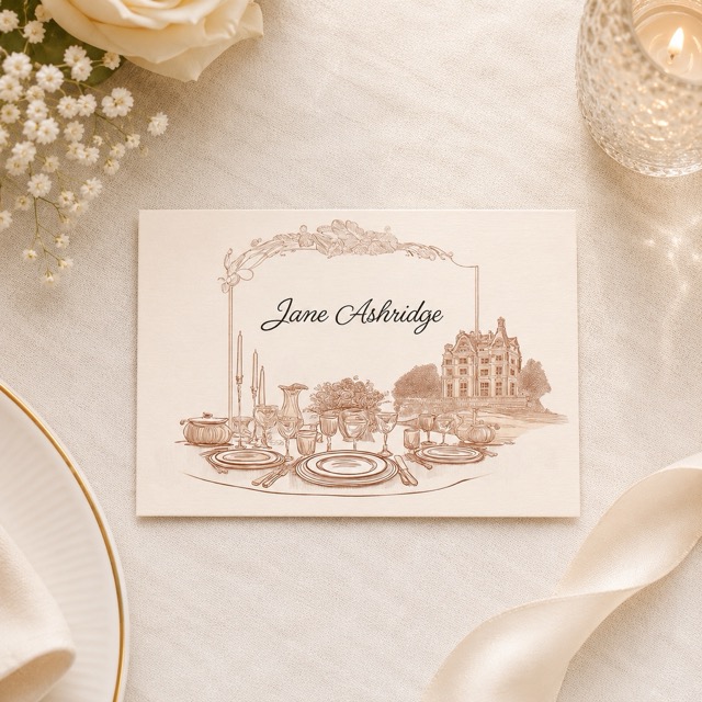 Custom Place Card Celebration at the Manor Suite