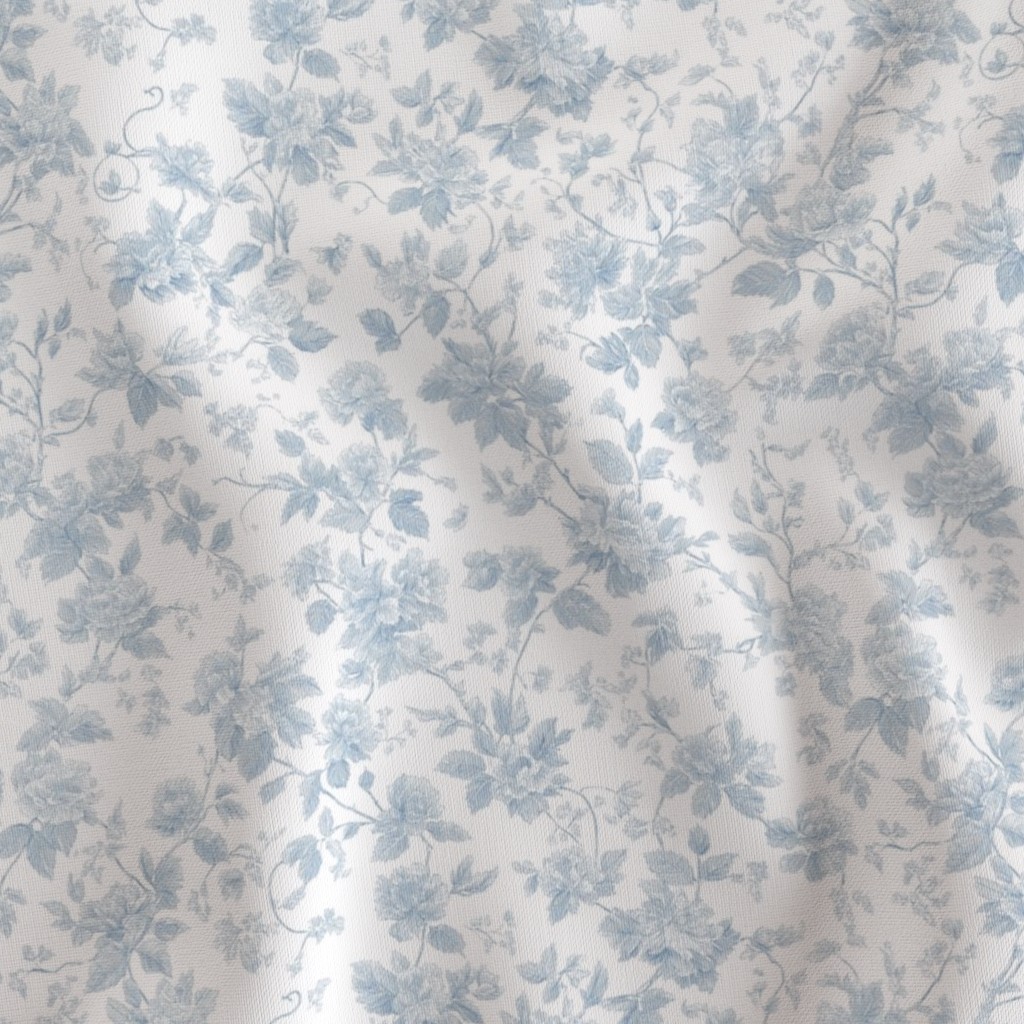 Fabric in Wendlington - Rose Tangle In Cottage Soft Blue Quintessential Home