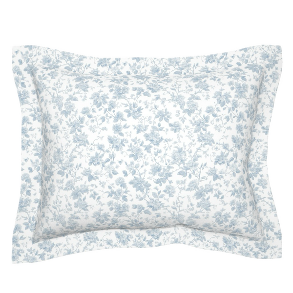 Pillow Sham in Wendlington - Rose Tangle In Cottage Soft Blue Quintessential Home