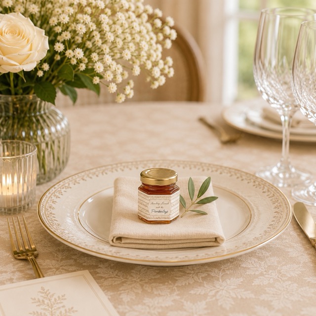 Personalised Honey Jar Favours Celebration at the Manor Suite