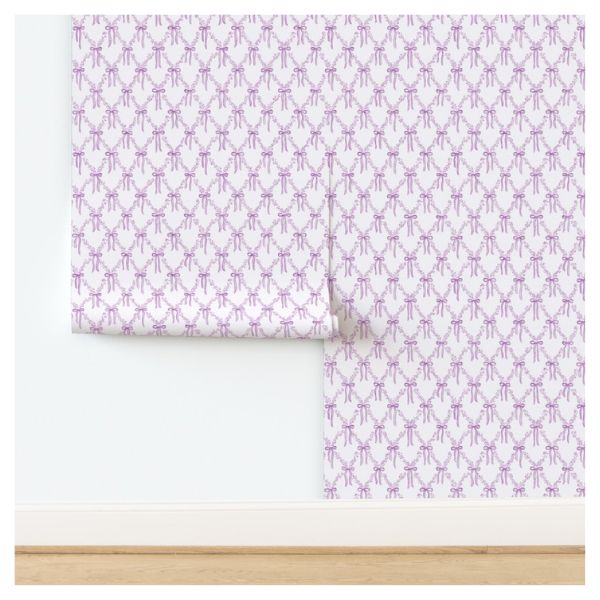 Wallpaper in Bowlette - Bow Garland in a Delicate English Manor Storybook Mood XX