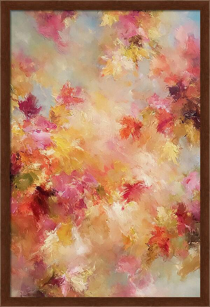 Abstract fine art painting showcasing warm autumn foliage colours Quintessential Home