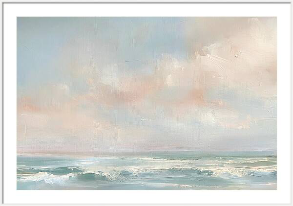 Abstract seascape painting showing soft pastel clouds Quintessential Home