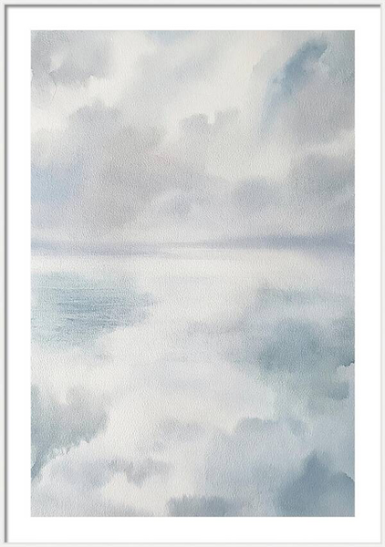 Atmospheric abstract watercolour painting depicting a dreamy sky Quintessential Home