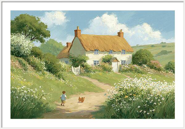 Child with dog walking on a path Quintessential Home
