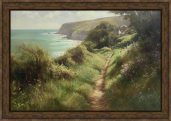 Coastal path winding through wildflowers to a secluded cottage Quintessential Home