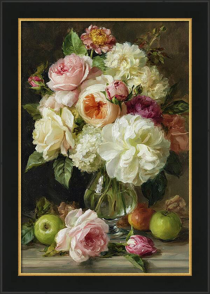 Fine art oil painting depicting a rich floral arrangement Quintessential Home