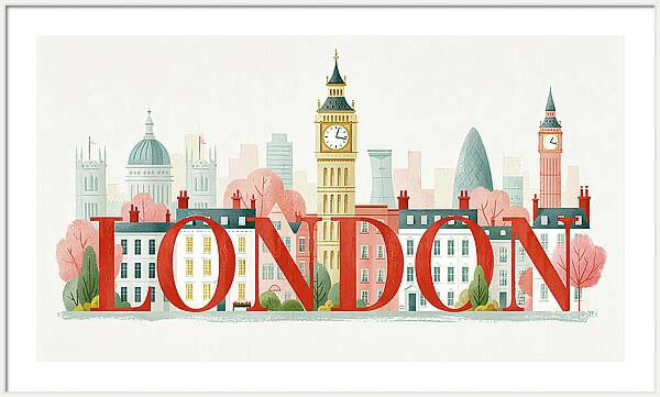 London city skyline illustration with Big Ben Quintessential Home