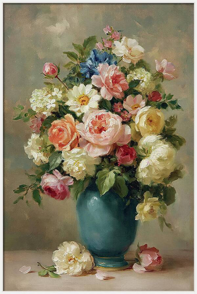 Still life depicting an arrangement of colourful flowers Quintessential Home