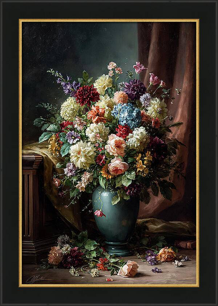 Still life painting featuring a vibrant, bursting bouquet Quintessential Home