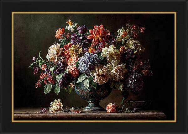 Vibrant floral still life painting featuring a lush bouquet Quintessential Home